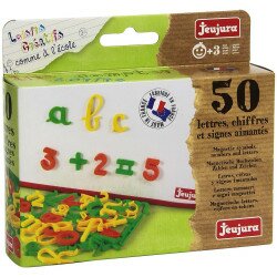 JEUJURA - Coffret 50 Lettres, Chiffres et Signes Aimantés - 8975