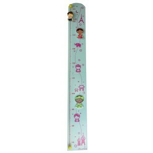 Le coin des enfants - Toise Couleur en bois - Thème Poupées du monde - 28542
