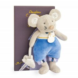Doudou et Compagnie - La petite souris - Emile bleu - 19 cm - DC3508