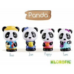 Vulli - Lot de 4 personnages Famille Panda - KLOROFIL - 700304