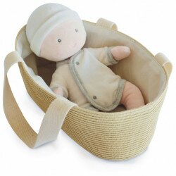 Le poupon de doudou gris avec couffin - Doudou et compagnie - DC3626