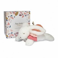 Doudou et Compagnie - Lapin Happy doudou to you - Terracotta - 25 cm - DC3736