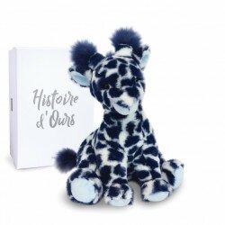 Peluche Girafe Lisi bleue - Terre sauvage - 30 cm - Histoire d'ours - HO3043