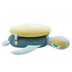 L'oiseau bateau - Coussin tortue bleue - Grand modèle - COU0009