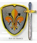 Bouclier et épée Roi de France en mousse